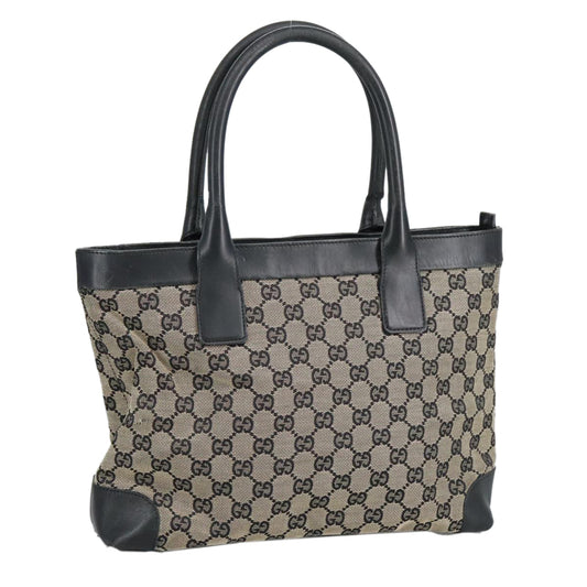 GUCCI GG Canvas Tote Bag Black Beige  hk1721