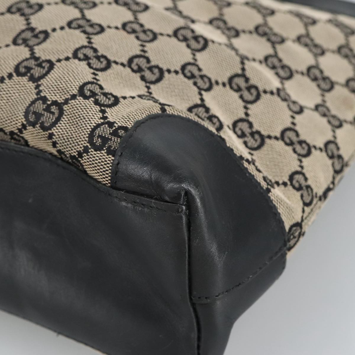 GUCCI GG Canvas Tote Bag Black Beige  hk1721