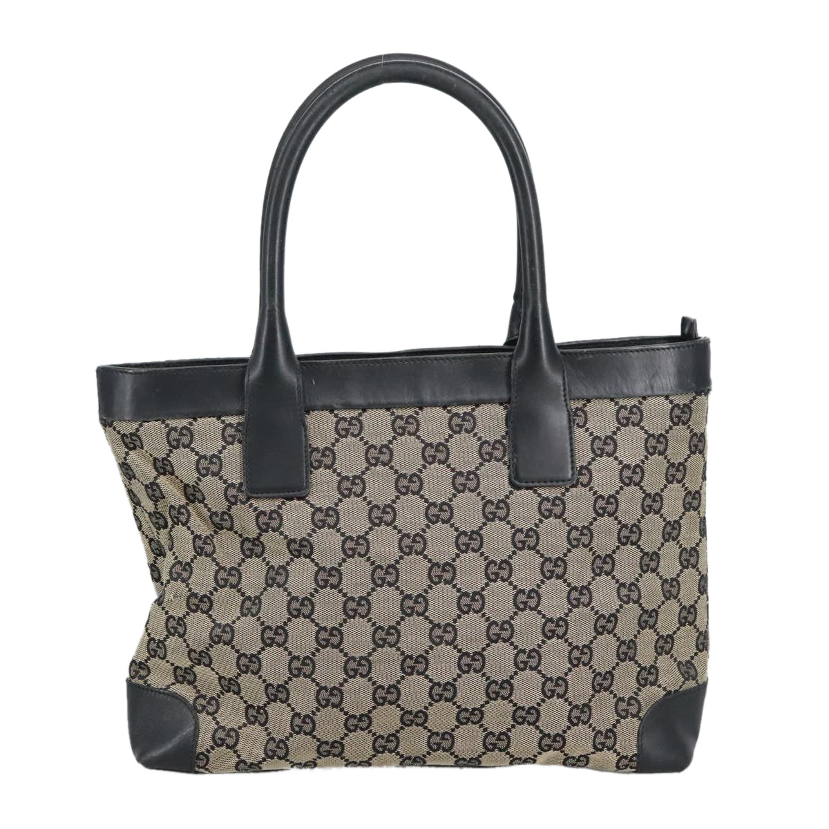 GUCCI GG Canvas Tote Bag Black Beige  hk1721