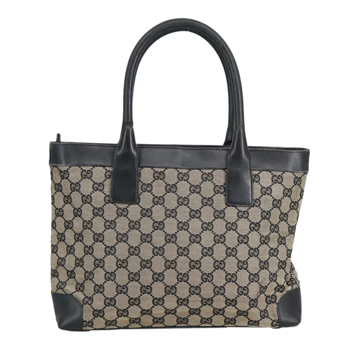 GUCCI GG Canvas Tote Bag Black Beige  hk1721