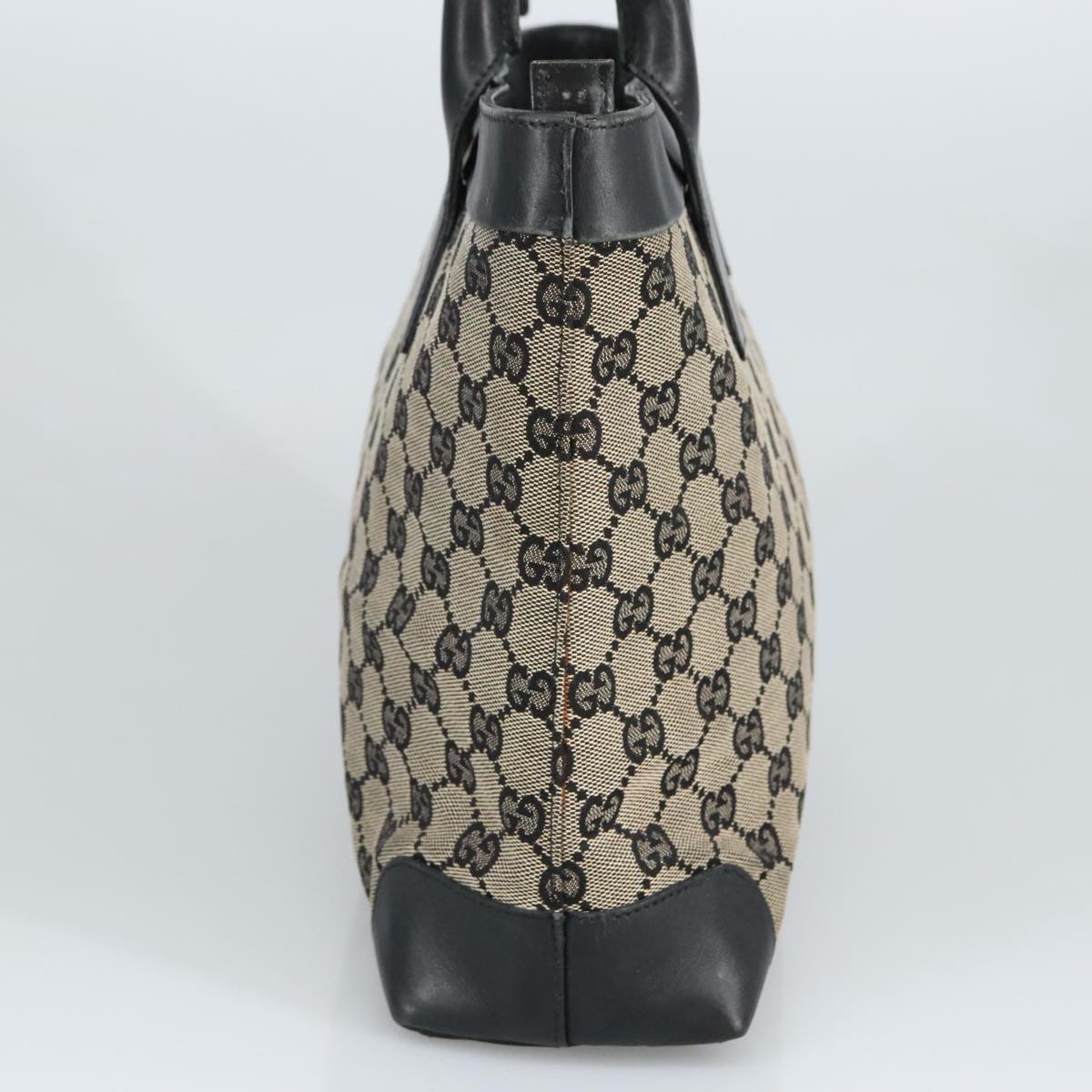 GUCCI GG Canvas Tote Bag Black Beige  hk1721