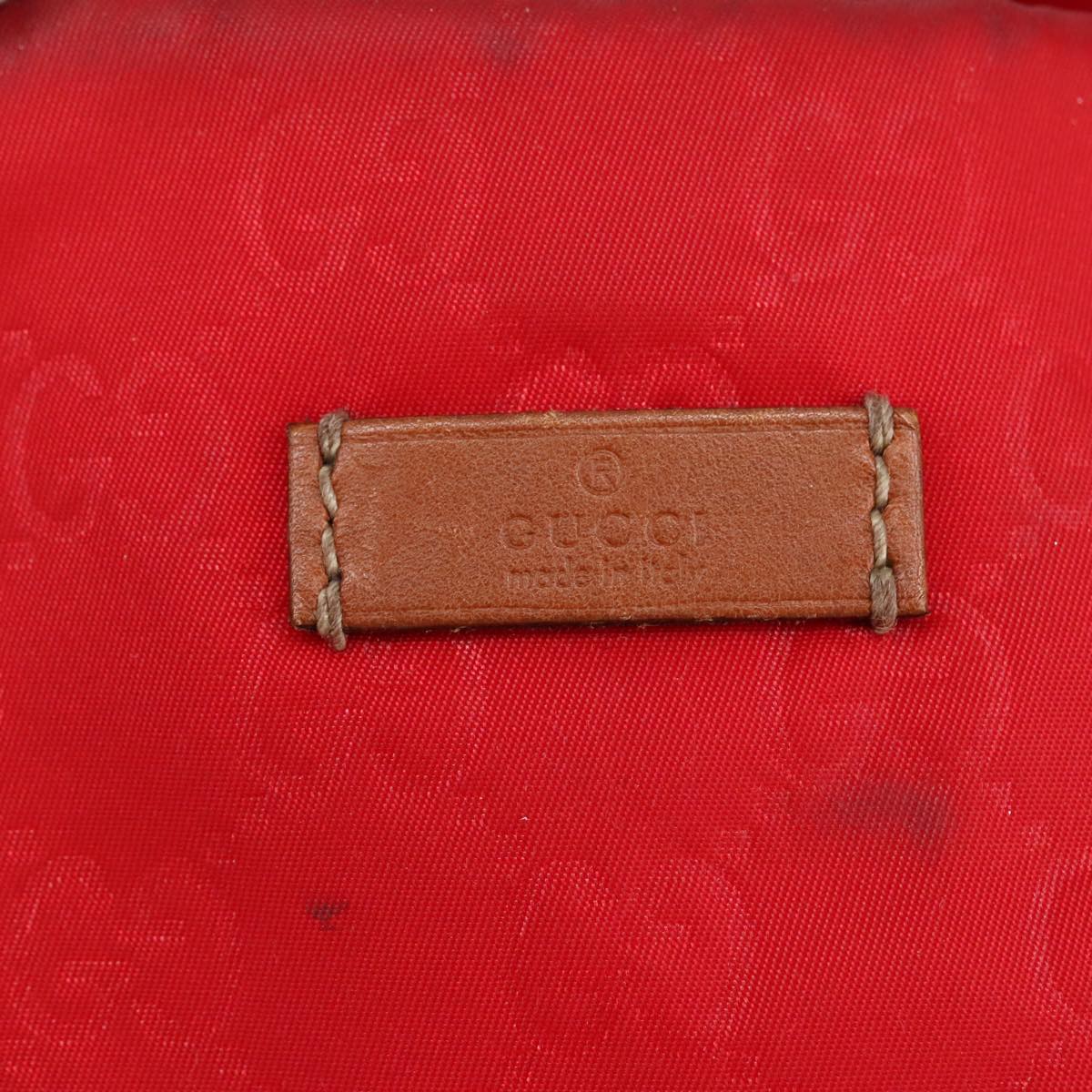 GUCCI GG Canvas Tote Bag Nylon Red Silver 282439  hk1724