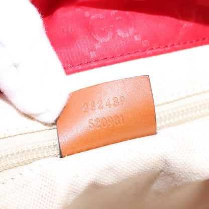 GUCCI GG Canvas Tote Bag Nylon Red Silver 282439  hk1724