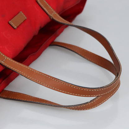 GUCCI GG Canvas Tote Bag Nylon Red Silver 282439  hk1724