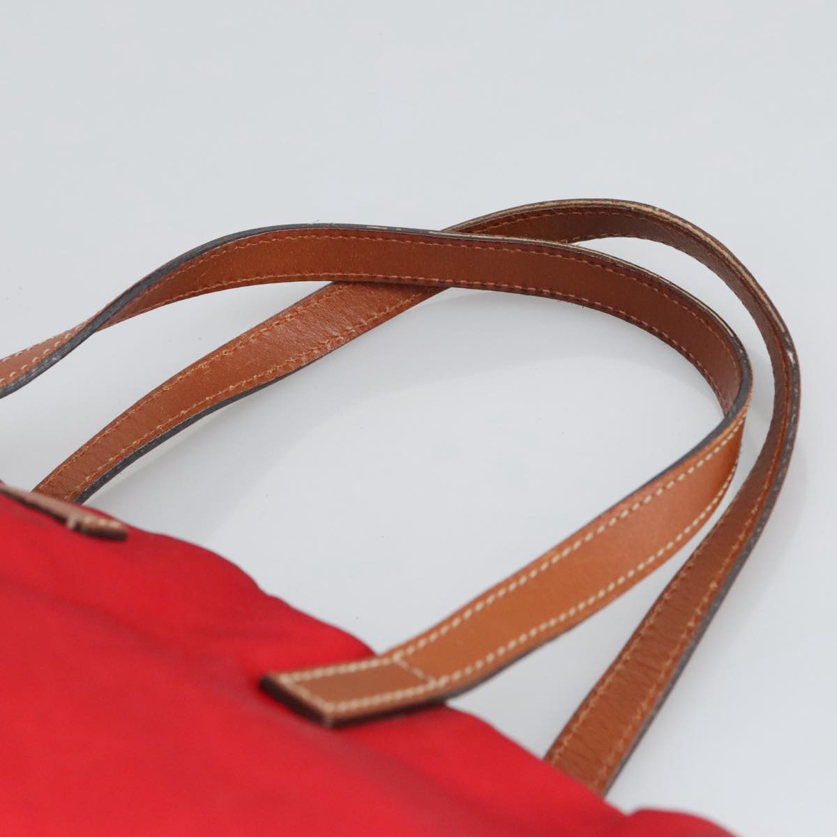 GUCCI GG Canvas Tote Bag Nylon Red Silver 282439  hk1724