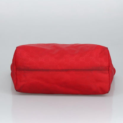 GUCCI GG Canvas Tote Bag Nylon Red Silver 282439  hk1724