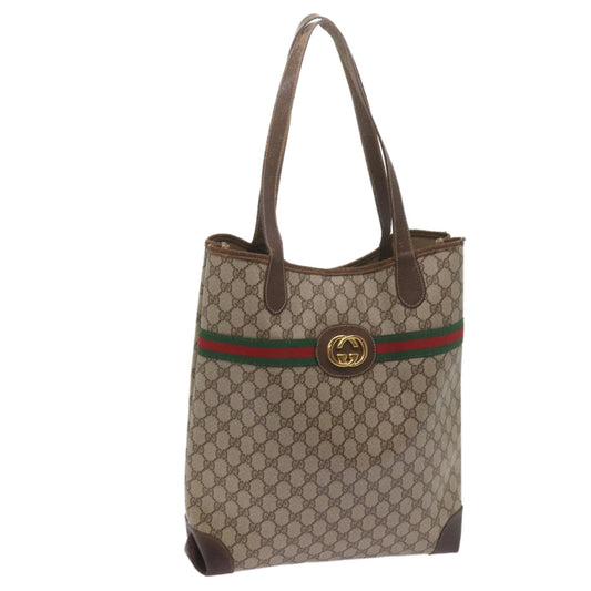 GUCCI GG Supreme Web Sherry Line Tote Bag Beige Red 002 123 0131  hk935