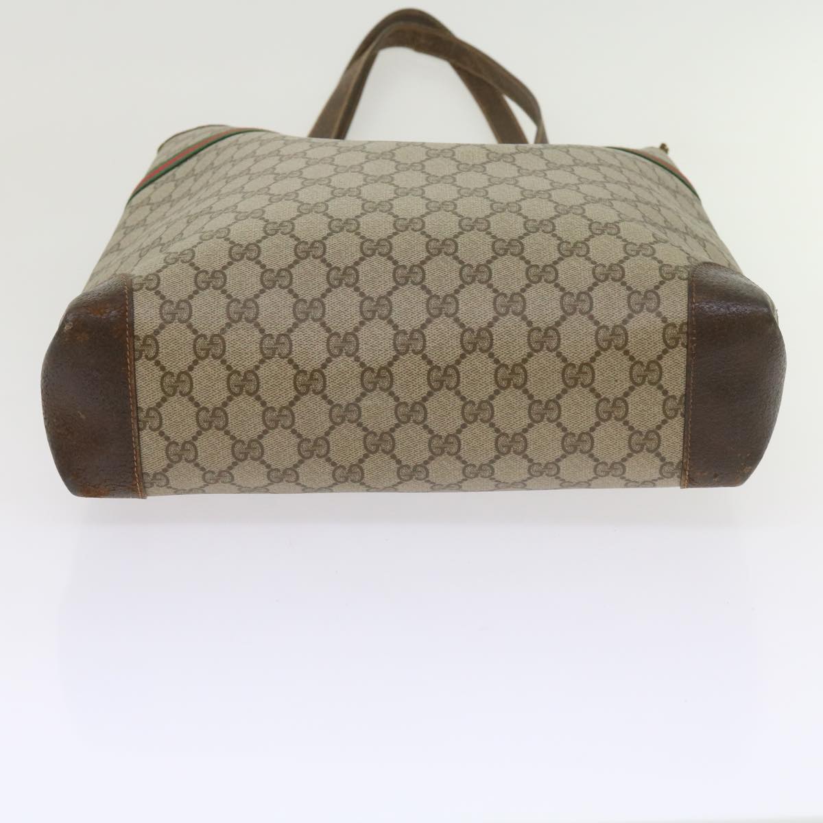 GUCCI GG Supreme Web Sherry Line Tote Bag Beige Red 002 123 0131  hk935