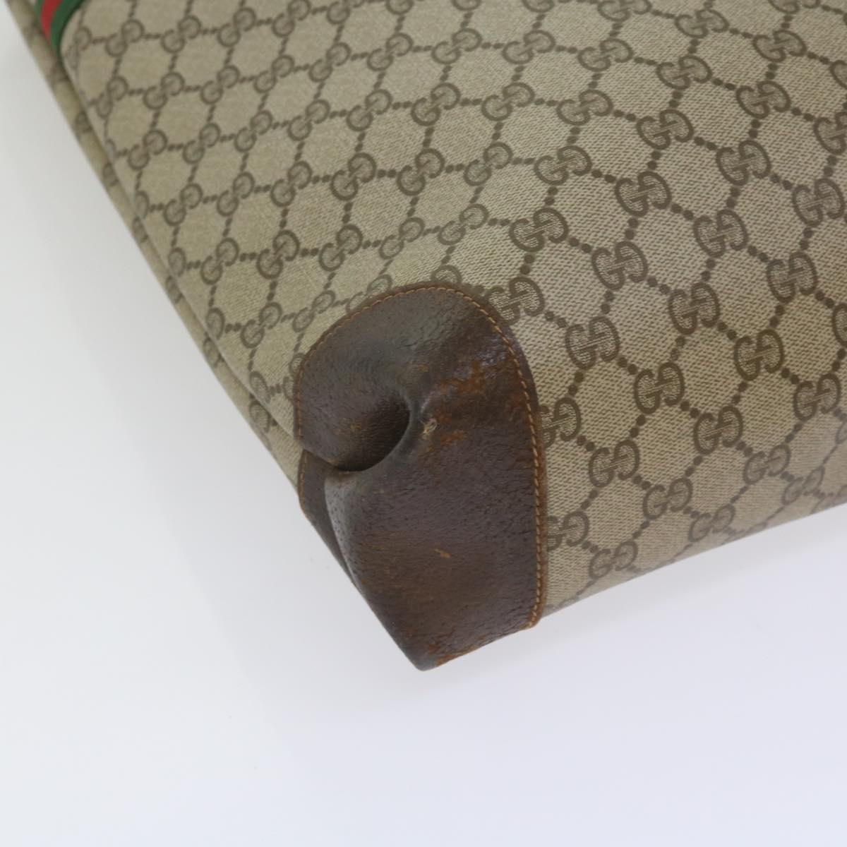 GUCCI GG Supreme Web Sherry Line Tote Bag Beige Red 002 123 0131  hk935