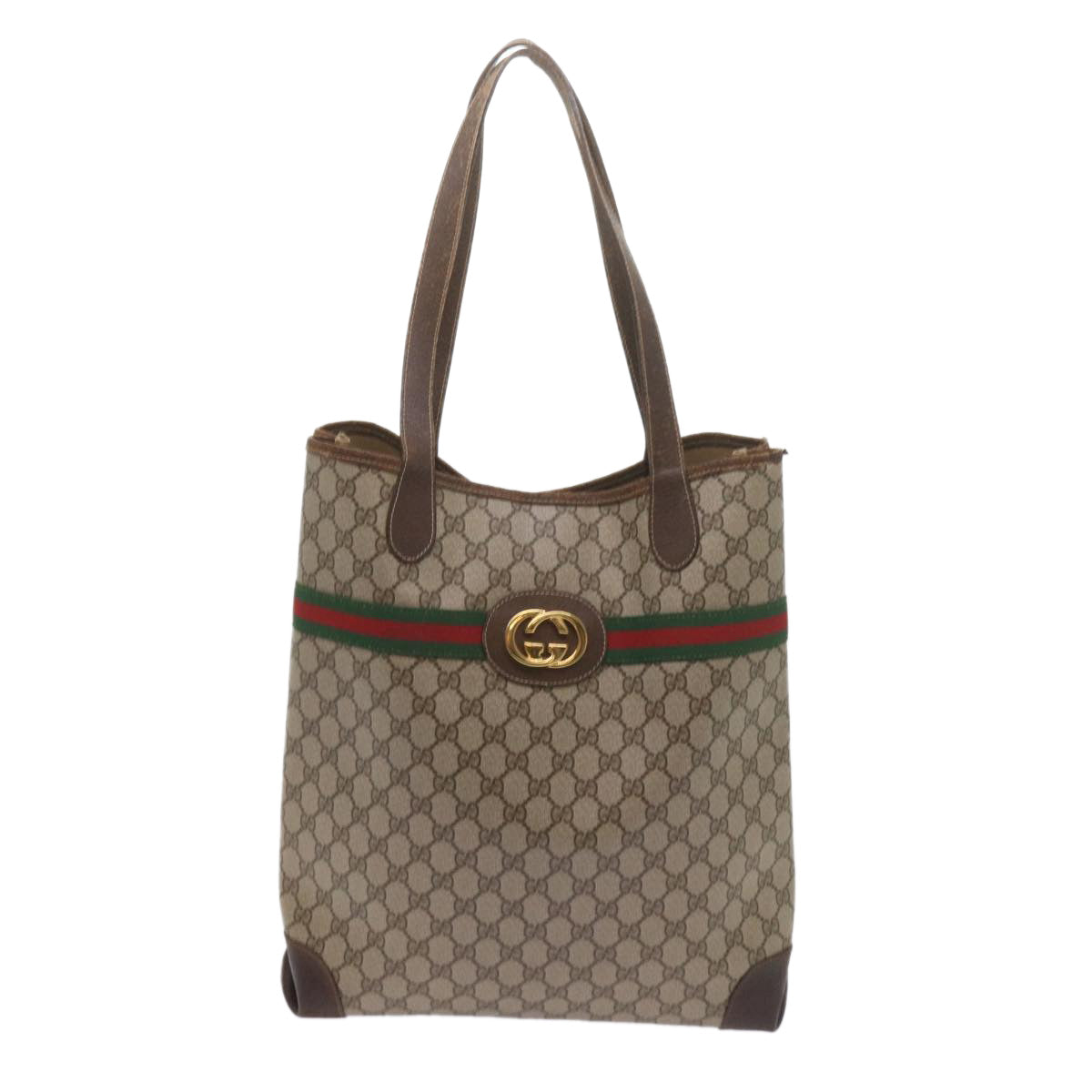 GUCCI GG Supreme Web Sherry Line Tote Bag Beige Red 002 123 0131  hk935
