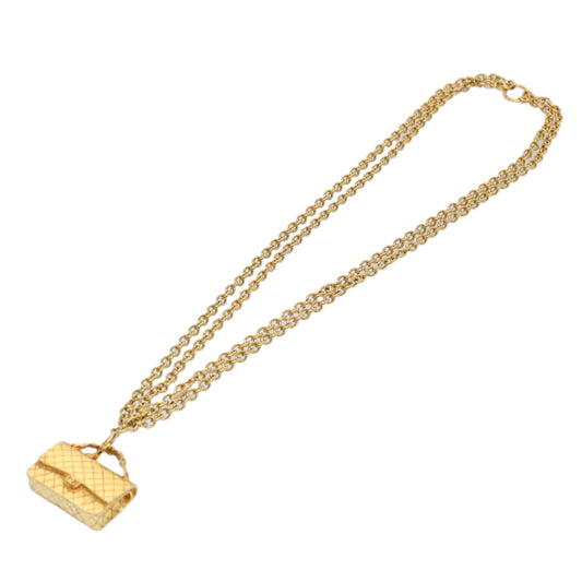 CHANEL Necklace Gold Tone CC hk964