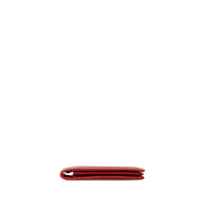 Chanel Caviar Skin Card Case Red