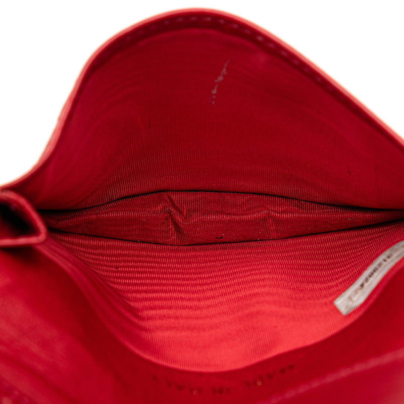 Chanel Caviar Skin Card Case Red