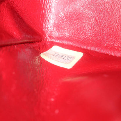 CHANEL Mini Matelasse Chain Flap Hand Bag Lamb Skin  Red Gold CC hs688A