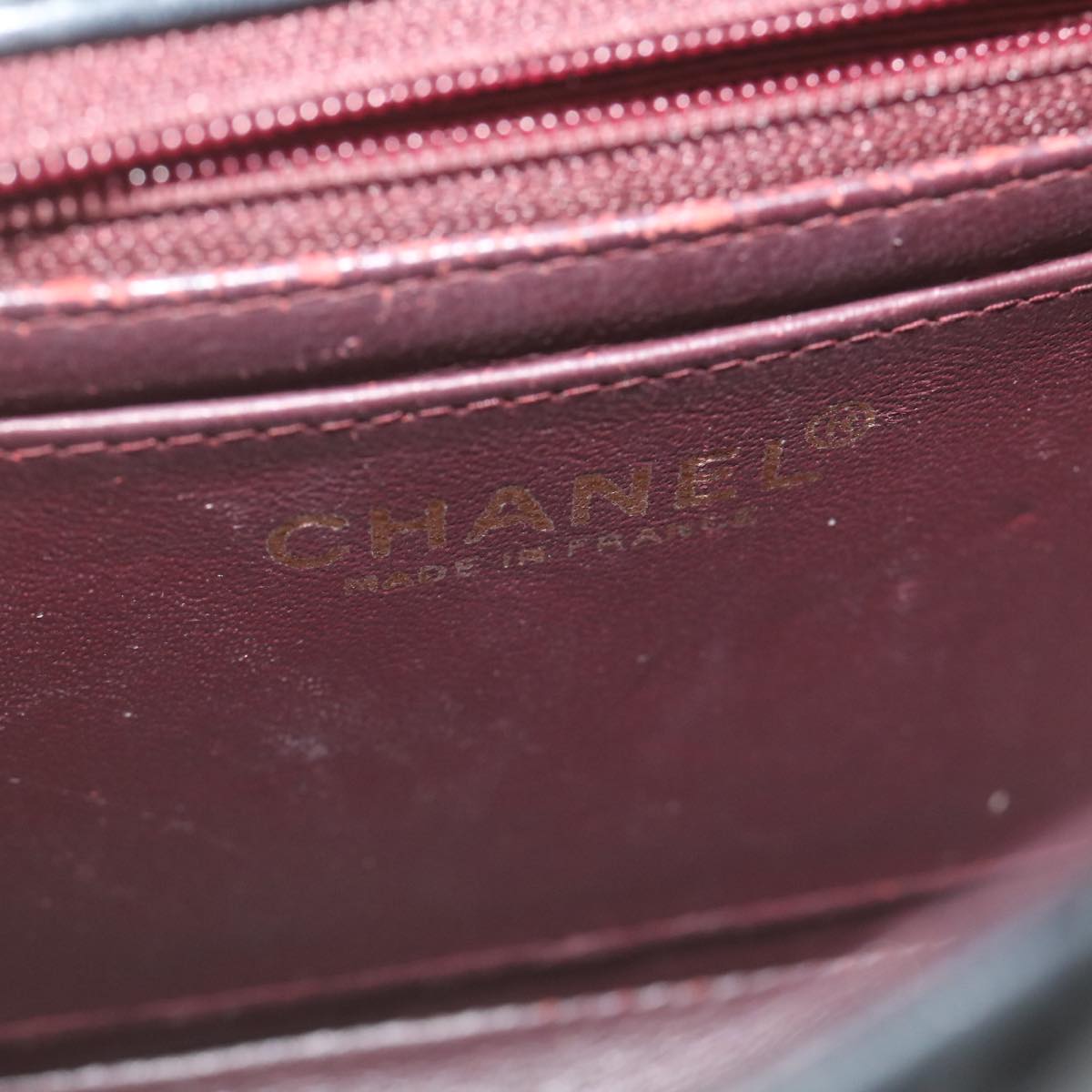 CHANEL Mini Matelasse Chain Flap Shoulder Bag Lamb Skin Black Gold hs689A