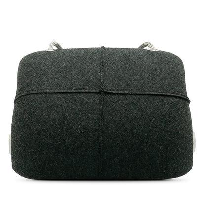 Chanel Wool Hip Bag Shoulder Bag Gray