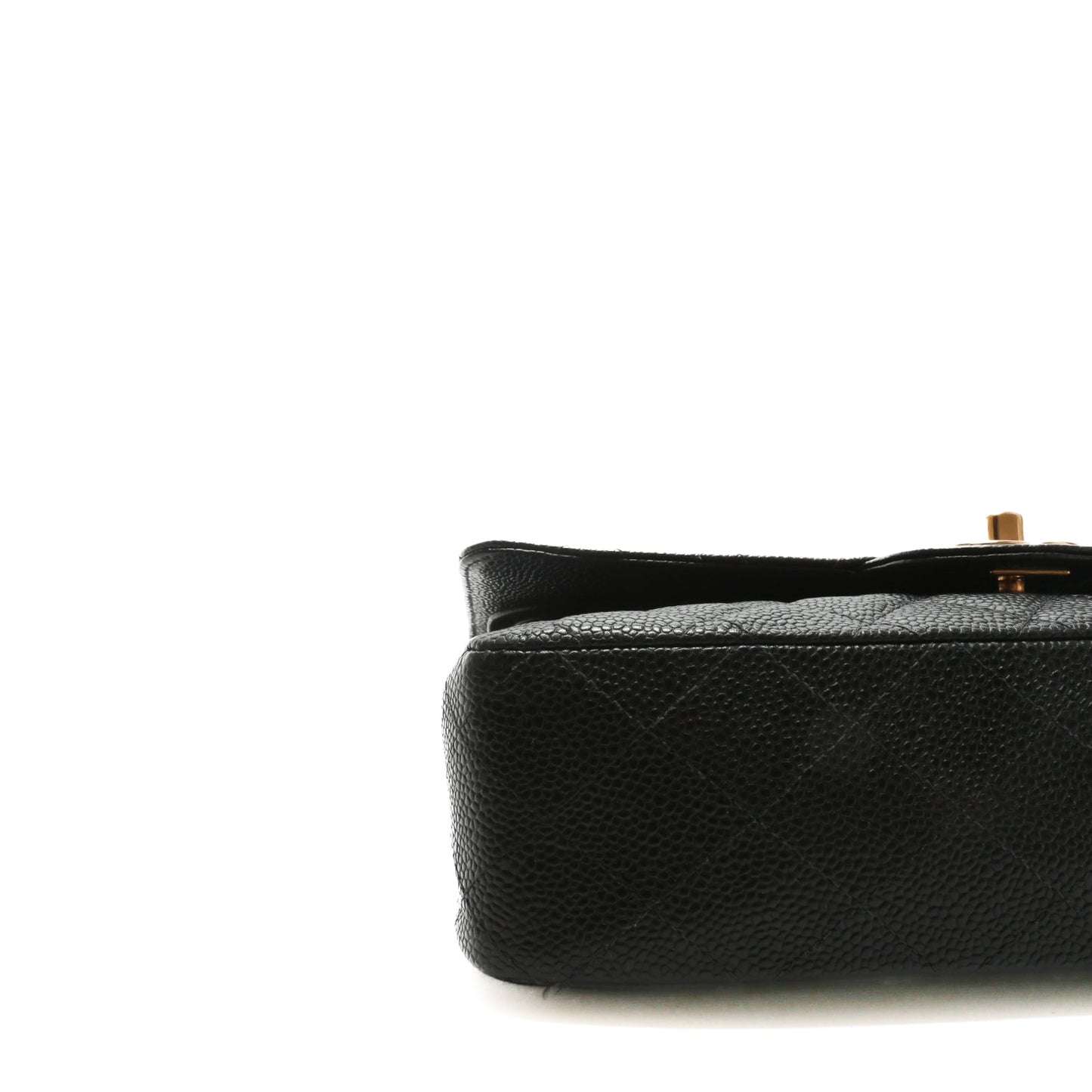 CHANEL Medium Dbl Flap Quilted Black Caviar w/Gold