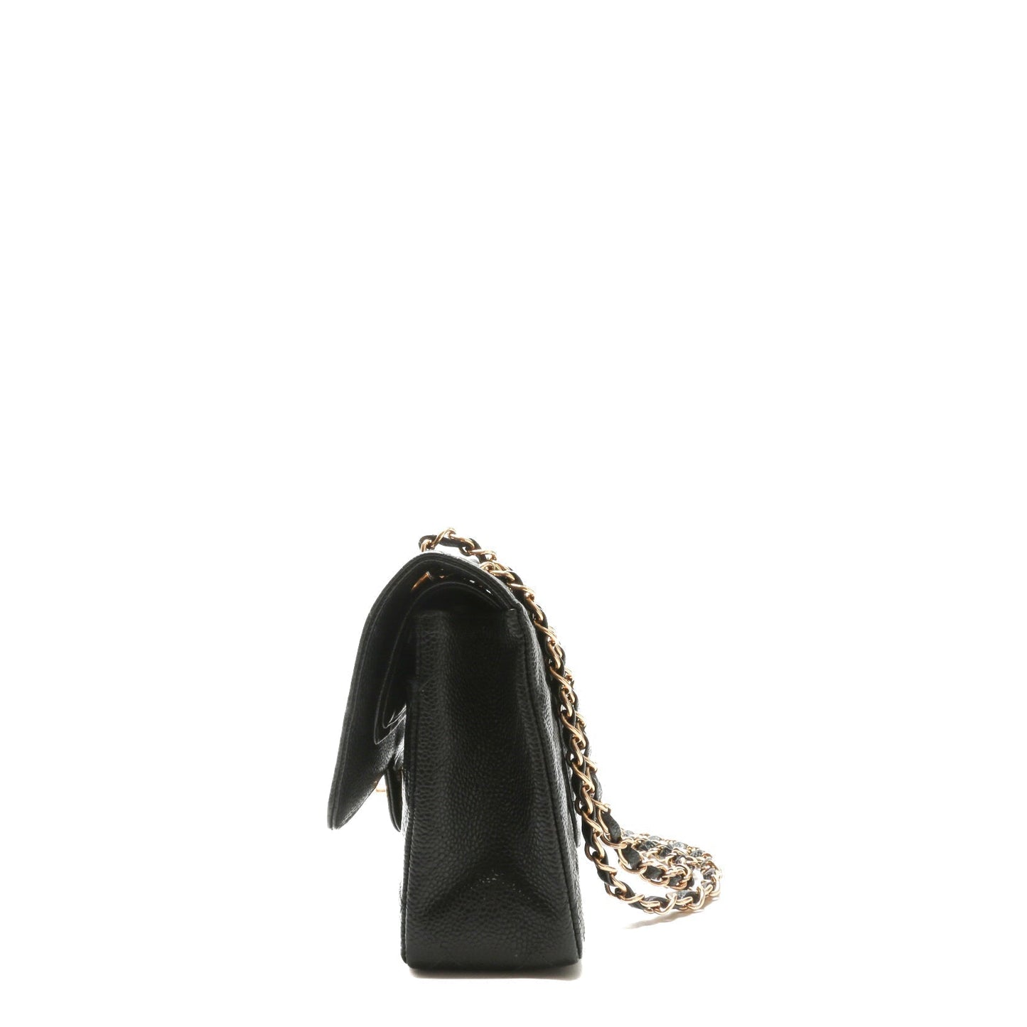 CHANEL Medium Dbl Flap Quilted Black Caviar w/Gold