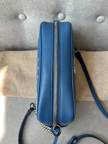 Gucci Aria GG Blue Marmont Small Shoulder Bag ( 1250)