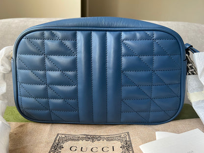 Gucci Aria GG Blue Marmont Small Shoulder Bag ( 1250)