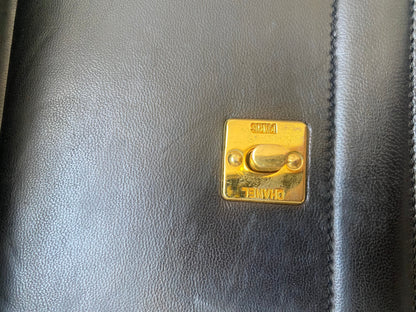 Chanel vintage dark blue quilted flap bag