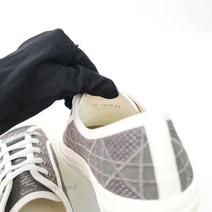 Christian Dior WalknDior Gray Cannage Embroidered Metallic Cotton