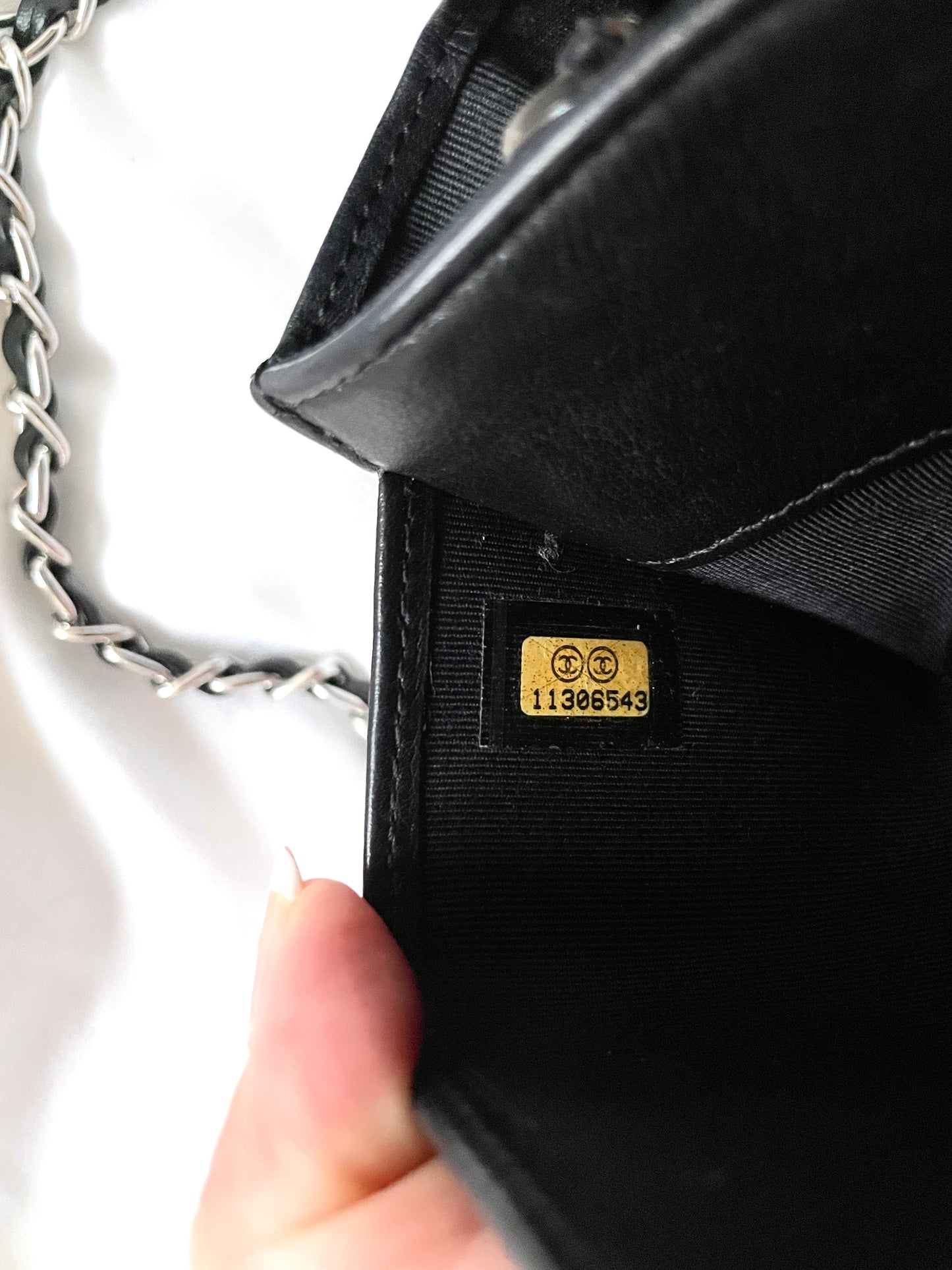 Chanel V-Stitch Lambskin Wallet on Chain