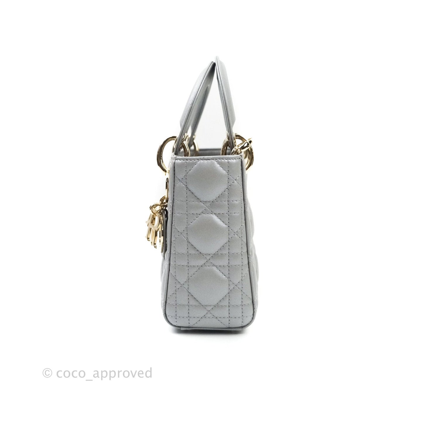Christian Dior Calfskin Cannage Mini Lady Dior Grey