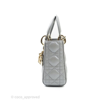 Christian Dior Calfskin Cannage Mini Lady Dior Grey