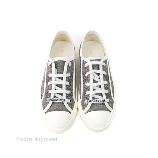 Christian Dior WalknDior Gray Cannage Embroidered Metallic Cotton