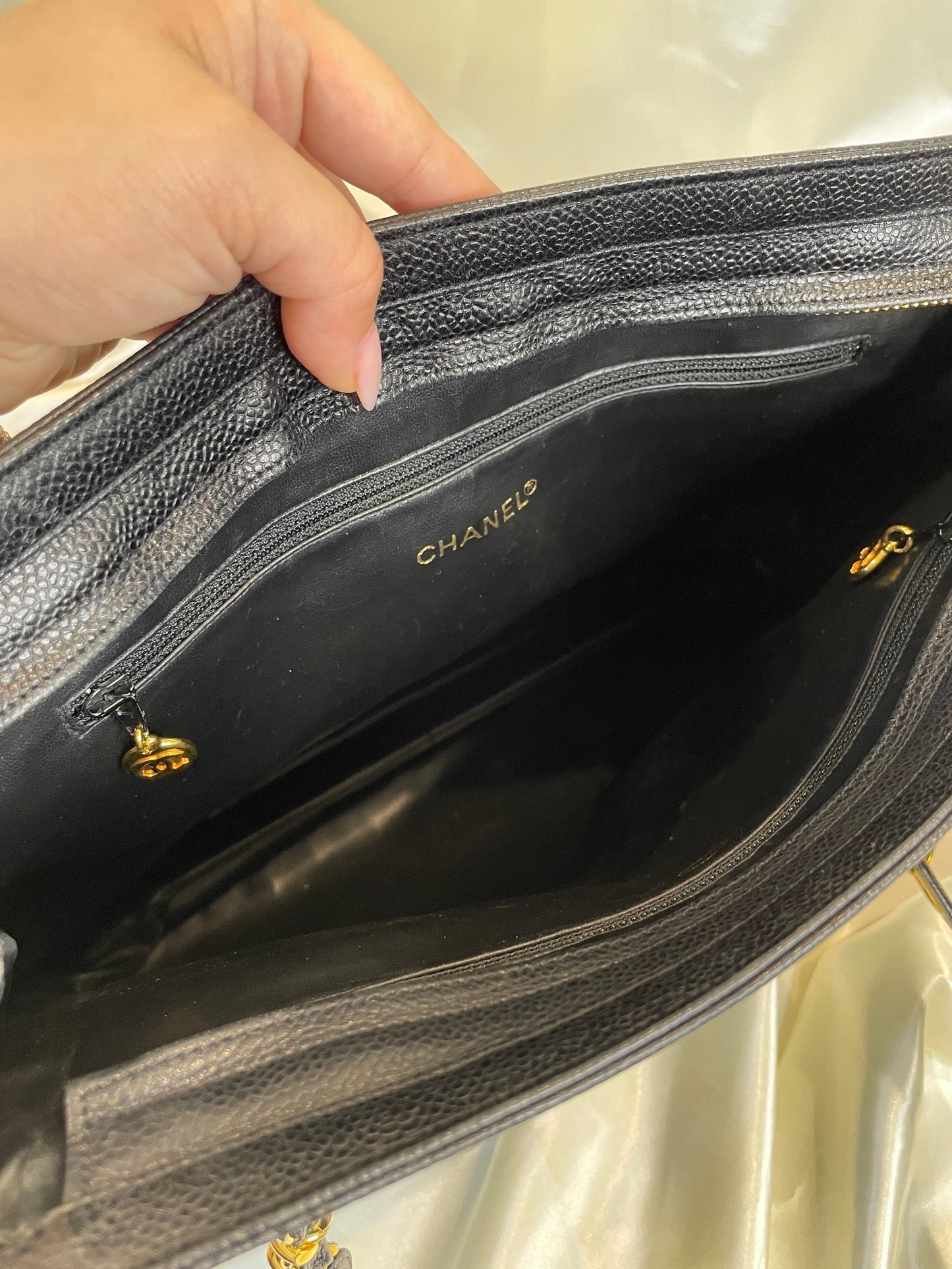 Chanel Caviar Logo Tote
