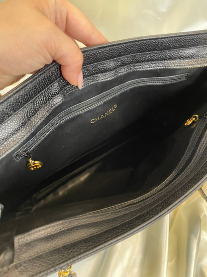 Chanel Caviar Logo Tote