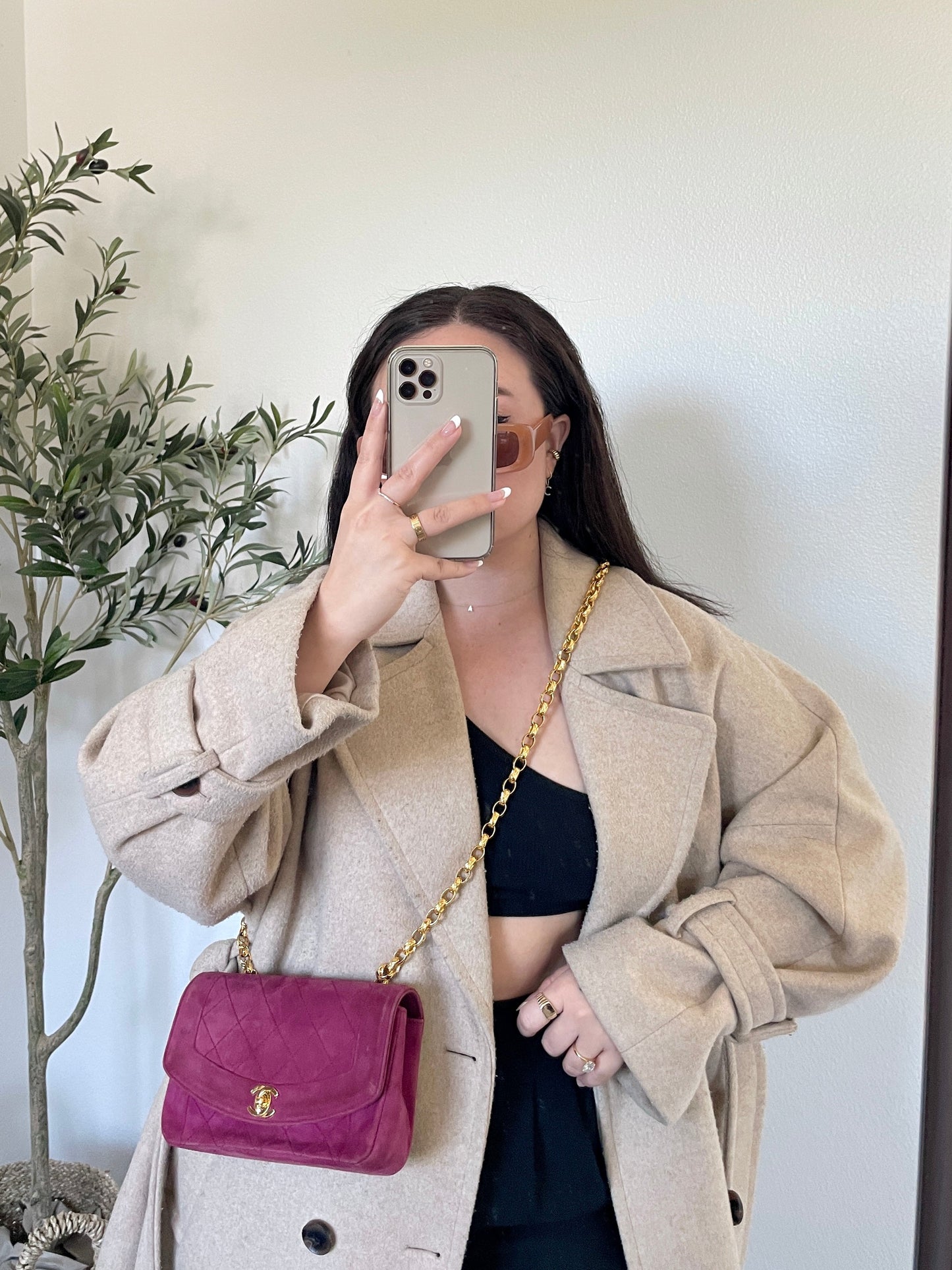 Extremely Rare Chanel Suede Mini Diana Bag
