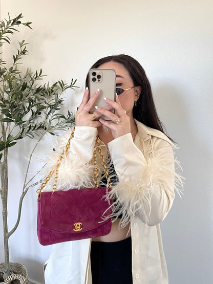 Extremely Rare Chanel Suede Mini Diana Bag