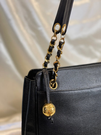 Chanel Caviar Logo Tote