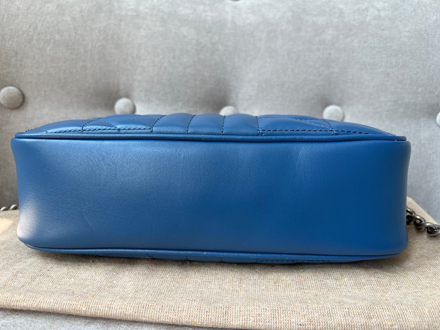 Gucci Aria GG Blue Marmont Small Shoulder Bag ( 1250)
