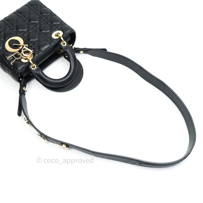 Christian Dior Lambskin My ABCDior Lady Dior Black Gold Hardware