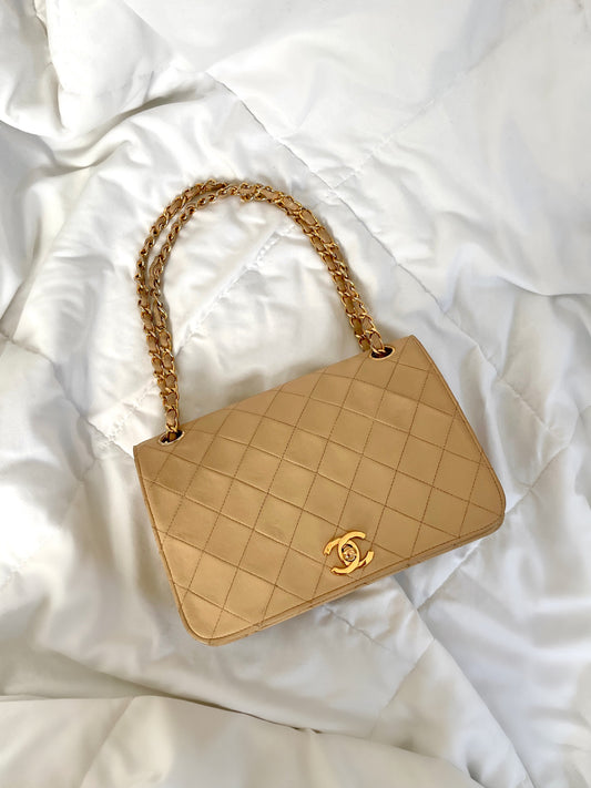 Chanel Beige Full Flap Bag