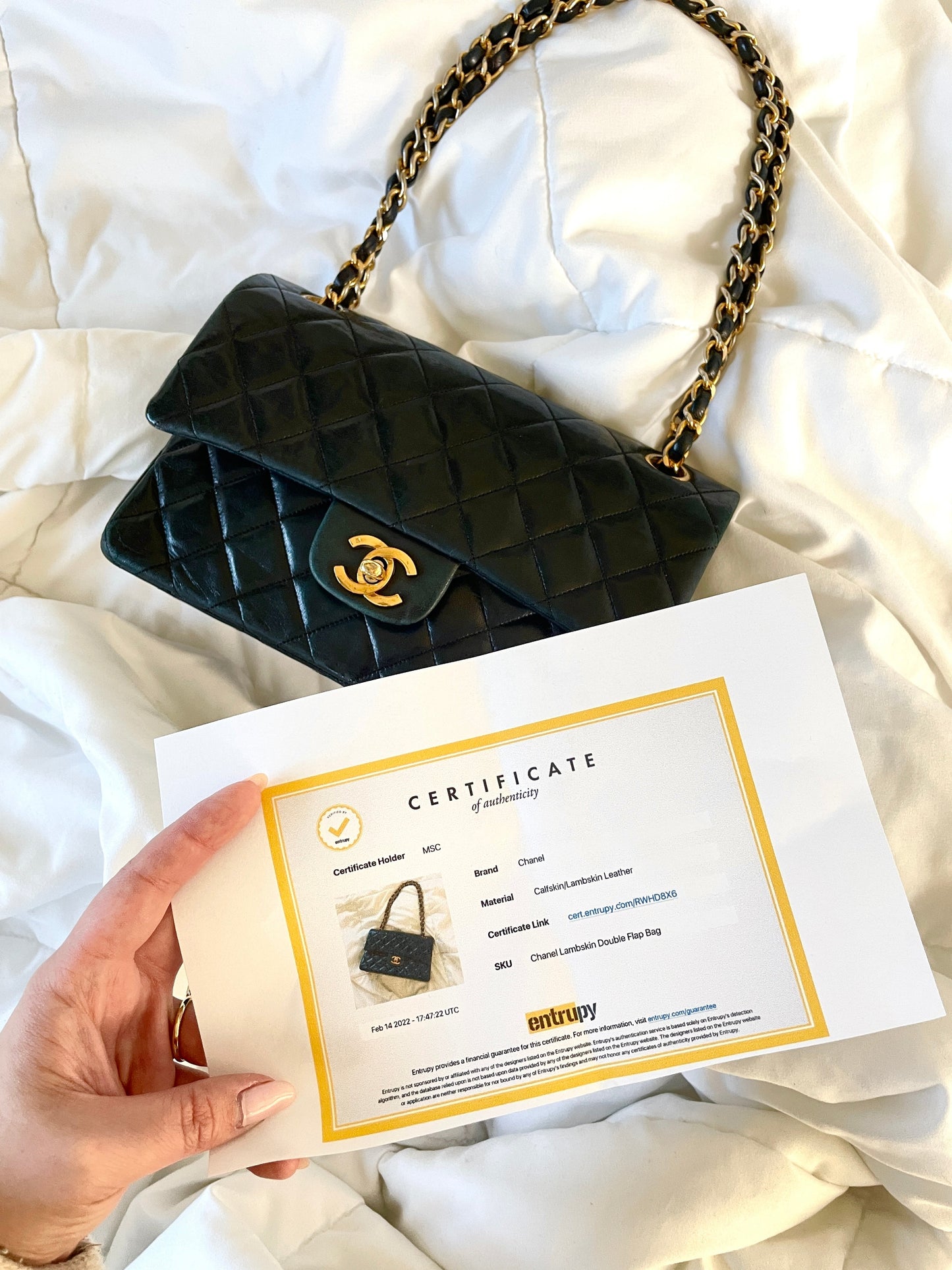 Chanel Small Lambskin Double Flap Bag