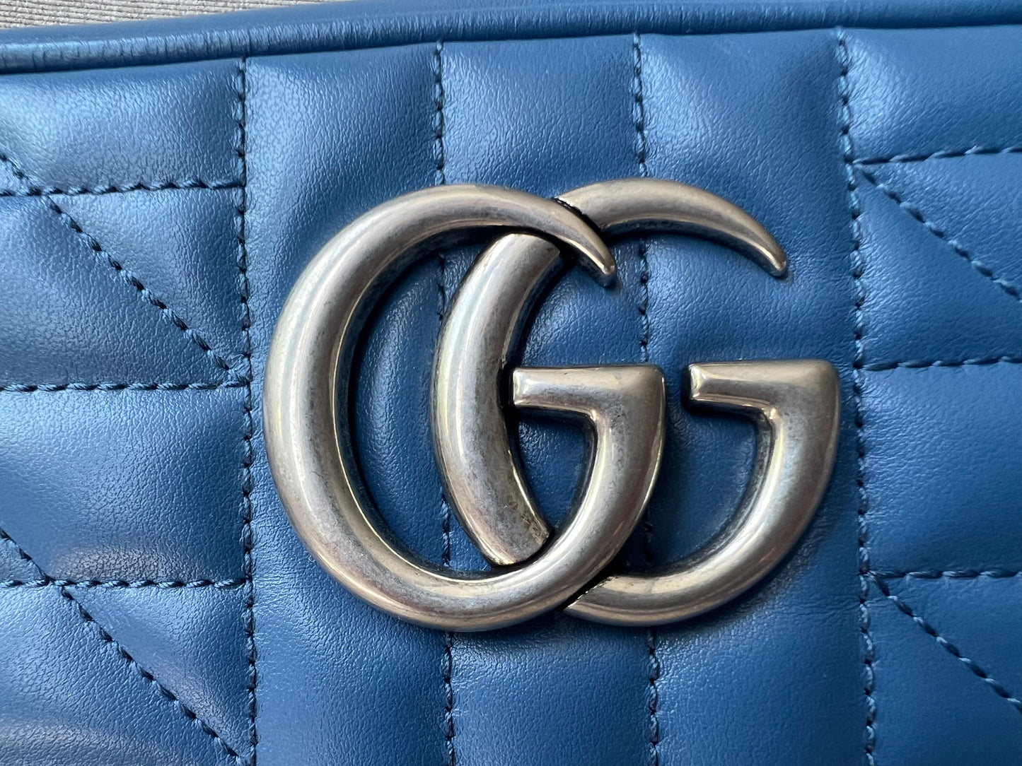 Gucci Aria GG Blue Marmont Small Shoulder Bag ( 1250)