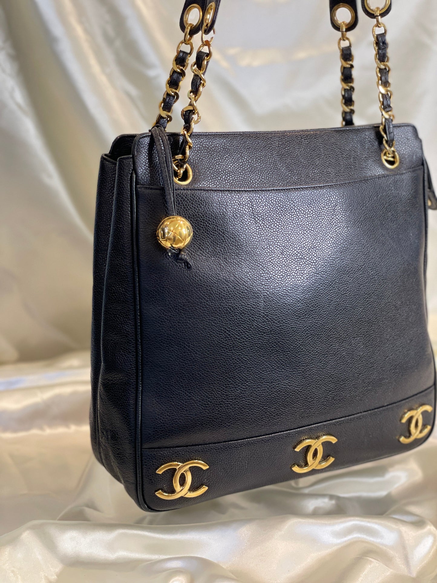 Chanel Caviar Logo Tote