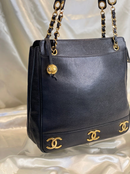 Chanel Caviar Logo Tote