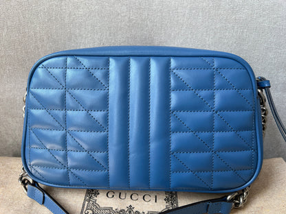 Gucci Aria GG Blue Marmont Small Shoulder Bag ( 1250)