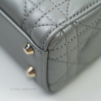 Christian Dior Calfskin Cannage Mini Lady Dior Grey