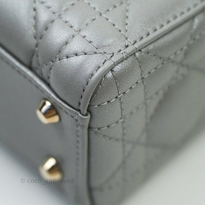 Christian Dior Calfskin Cannage Mini Lady Dior Grey