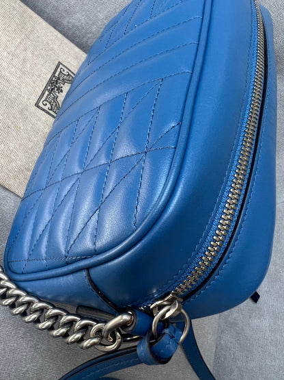 Gucci Aria GG Blue Marmont Small Shoulder Bag ( 1250)