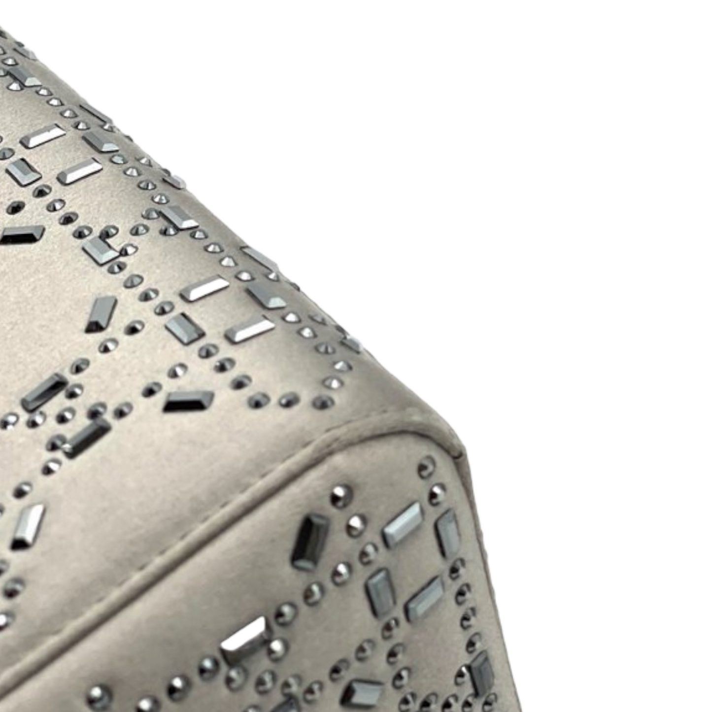 Embellished Satin Mini Lady Dior Grey SHW