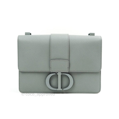 Christian Dior Grained Calfskin Montaigne Flap 30 Ultramatte Gray