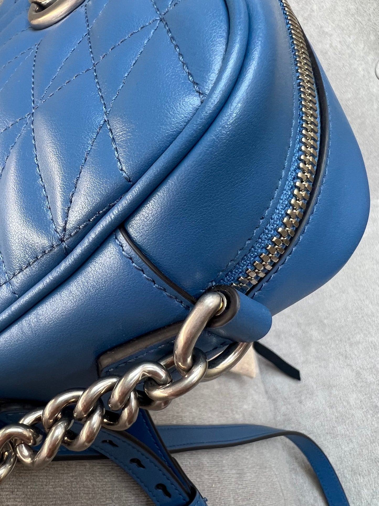 Gucci Aria GG Blue Marmont Small Shoulder Bag ( 1250)