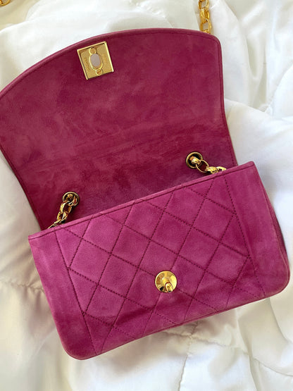Extremely Rare Chanel Suede Mini Diana Bag
